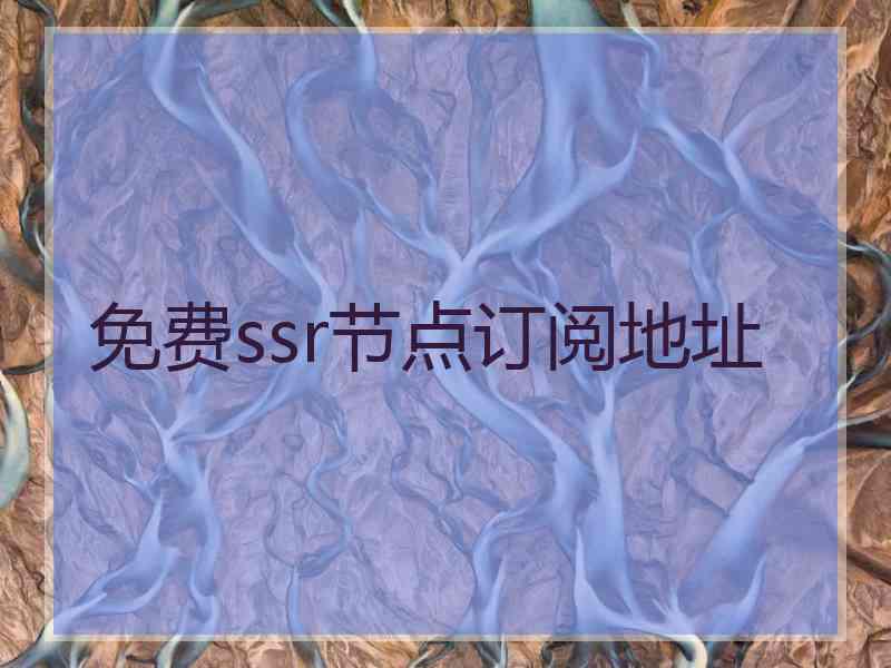 免费ssr节点订阅地址
