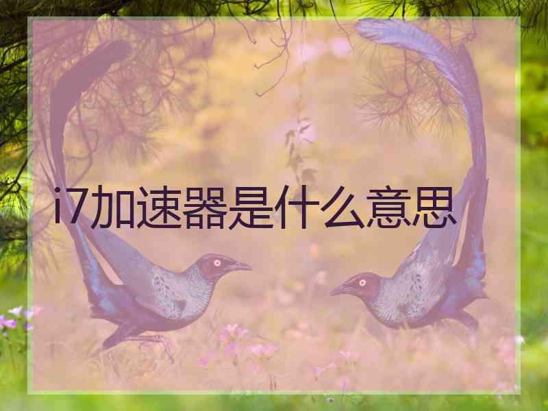 i7加速器是什么意思