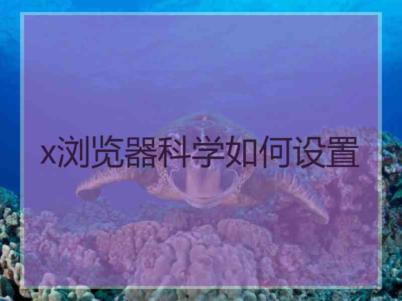 x浏览器科学如何设置