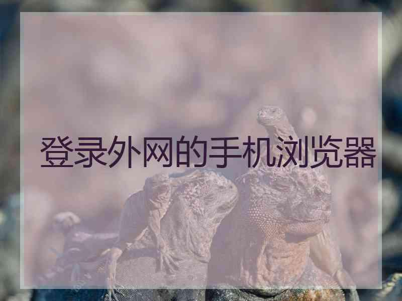 登录外网的手机浏览器