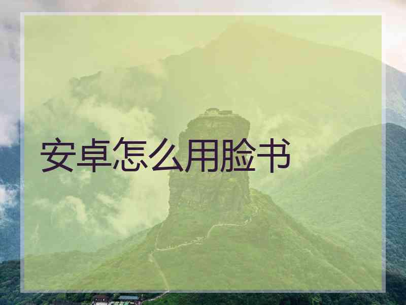 安卓怎么用脸书