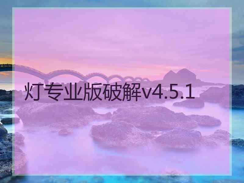 灯专业版破解v4.5.1