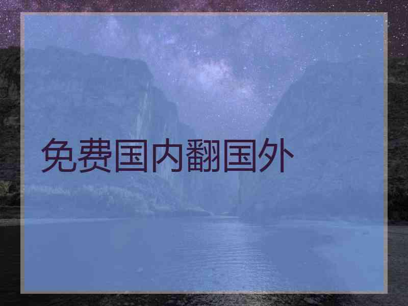 免费国内翻国外