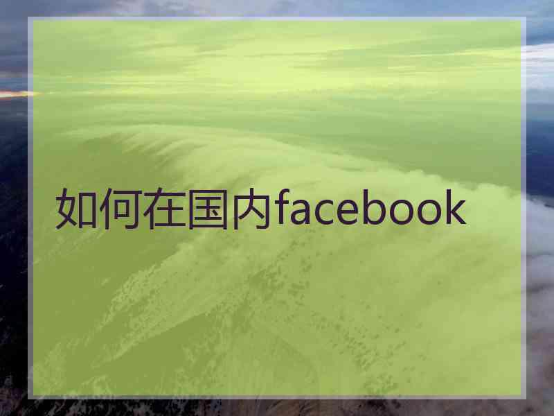 如何在国内facebook