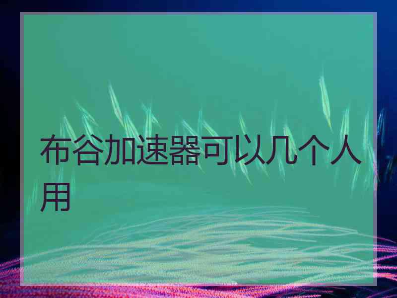 布谷加速器可以几个人用