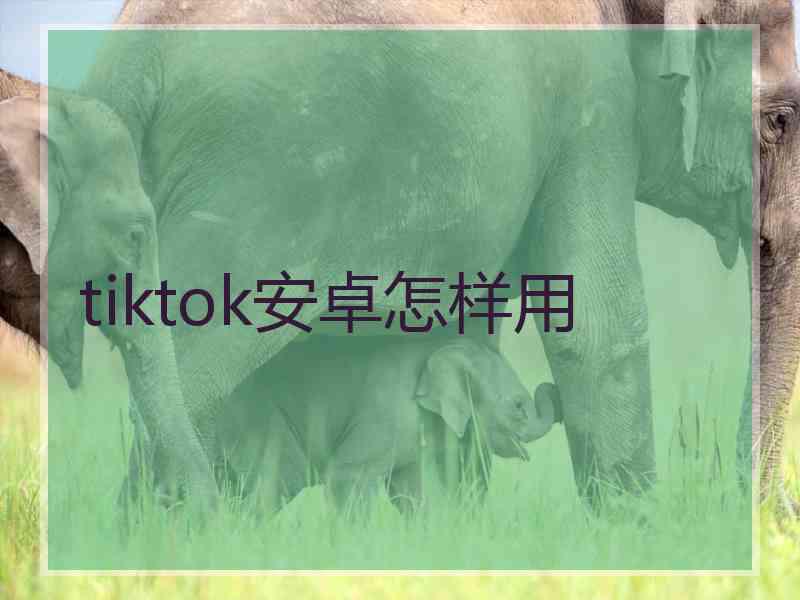 tiktok安卓怎样用