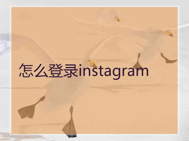 怎么登录instagram