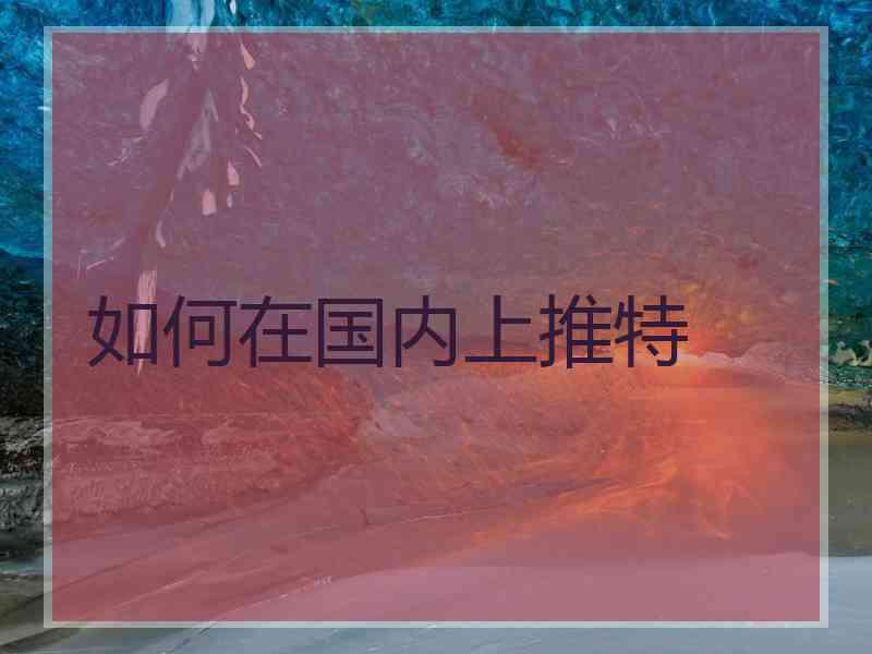 如何在国内上推特