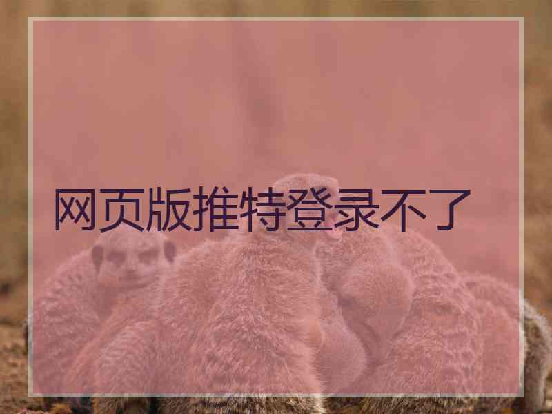 网页版推特登录不了