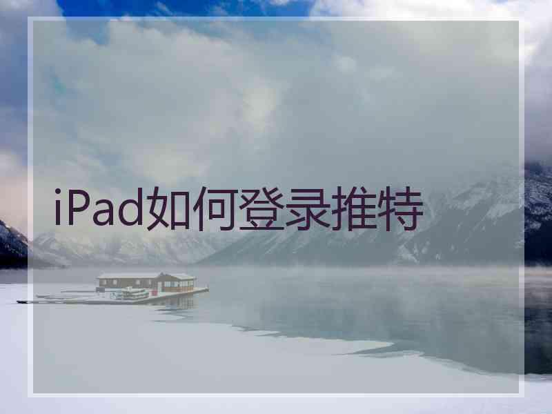 iPad如何登录推特