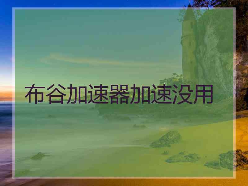 布谷加速器加速没用