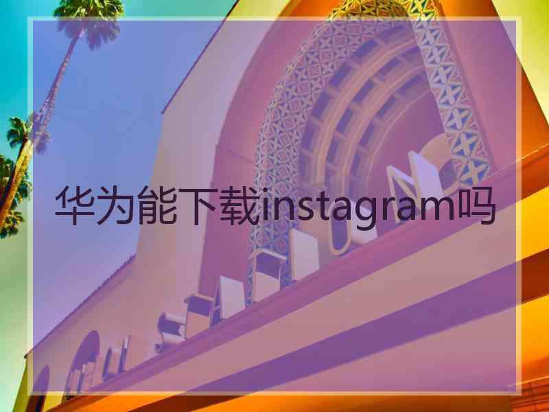 华为能下载instagram吗