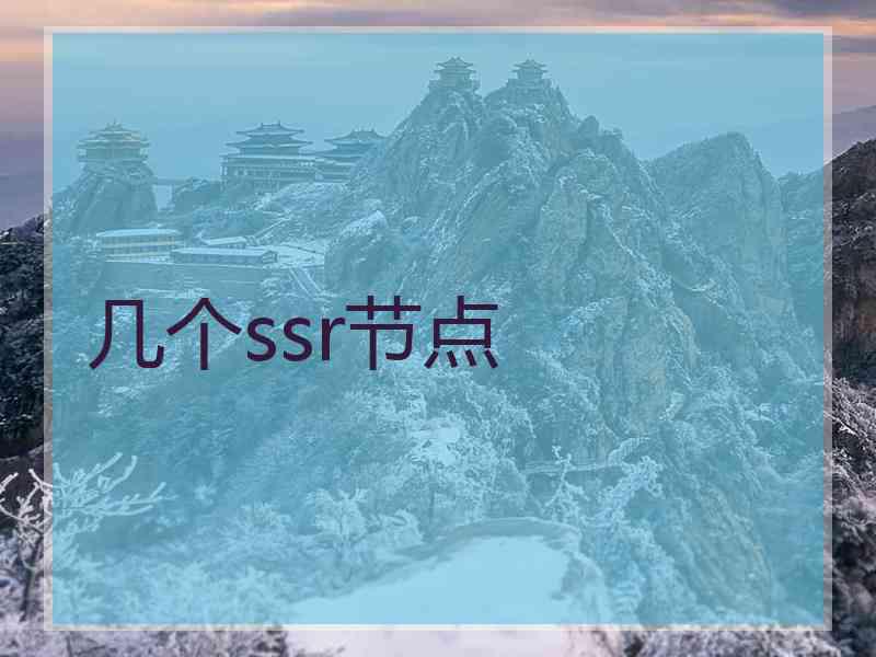 几个ssr节点
