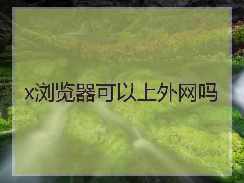 x浏览器可以上外网吗