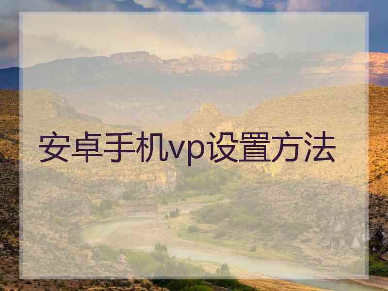 安卓手机vp设置方法